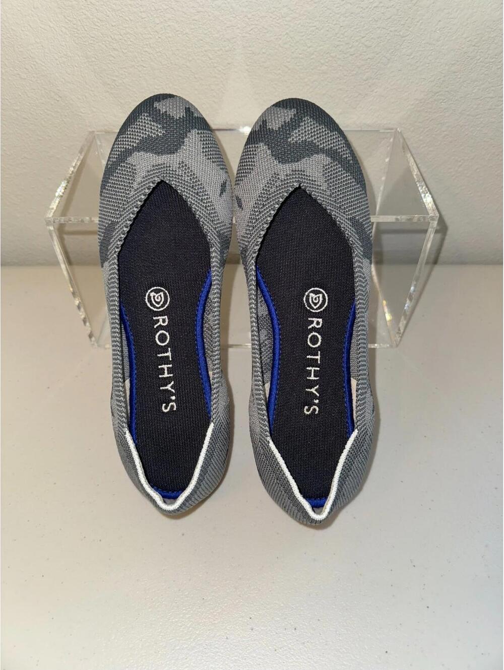 ROTHYS The Flat Dark Grey Camo Round Toe Size 7 BALLET